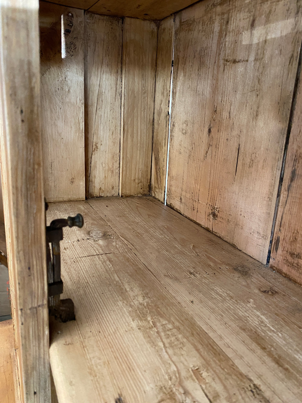 Antique Pine Glass Wall Cupboard