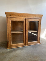 Antique Pine Glass Wall Cupboard