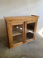 Antique Pine Glass Wall Cupboard