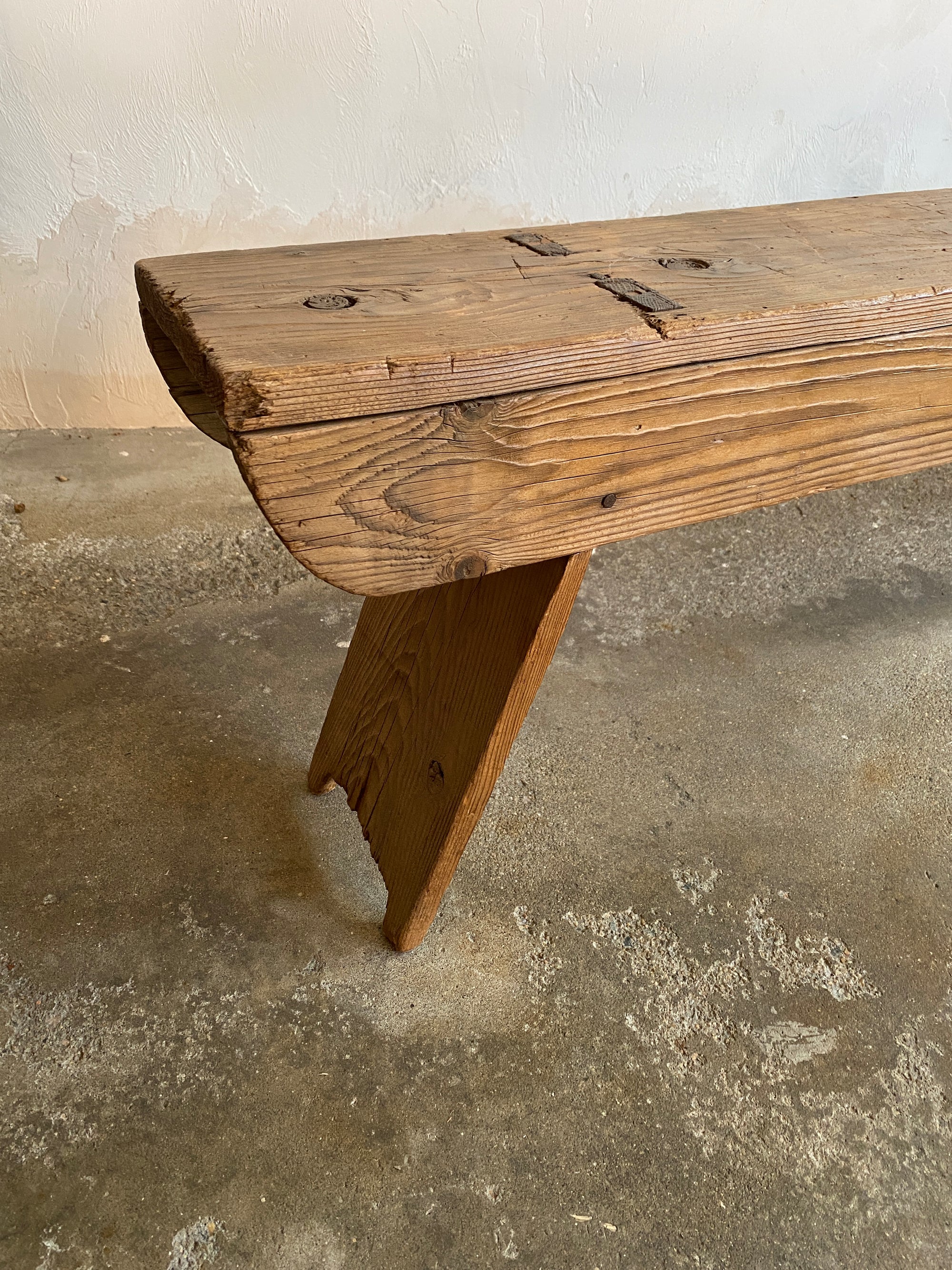 Antique Pine Bench from France c. 1900