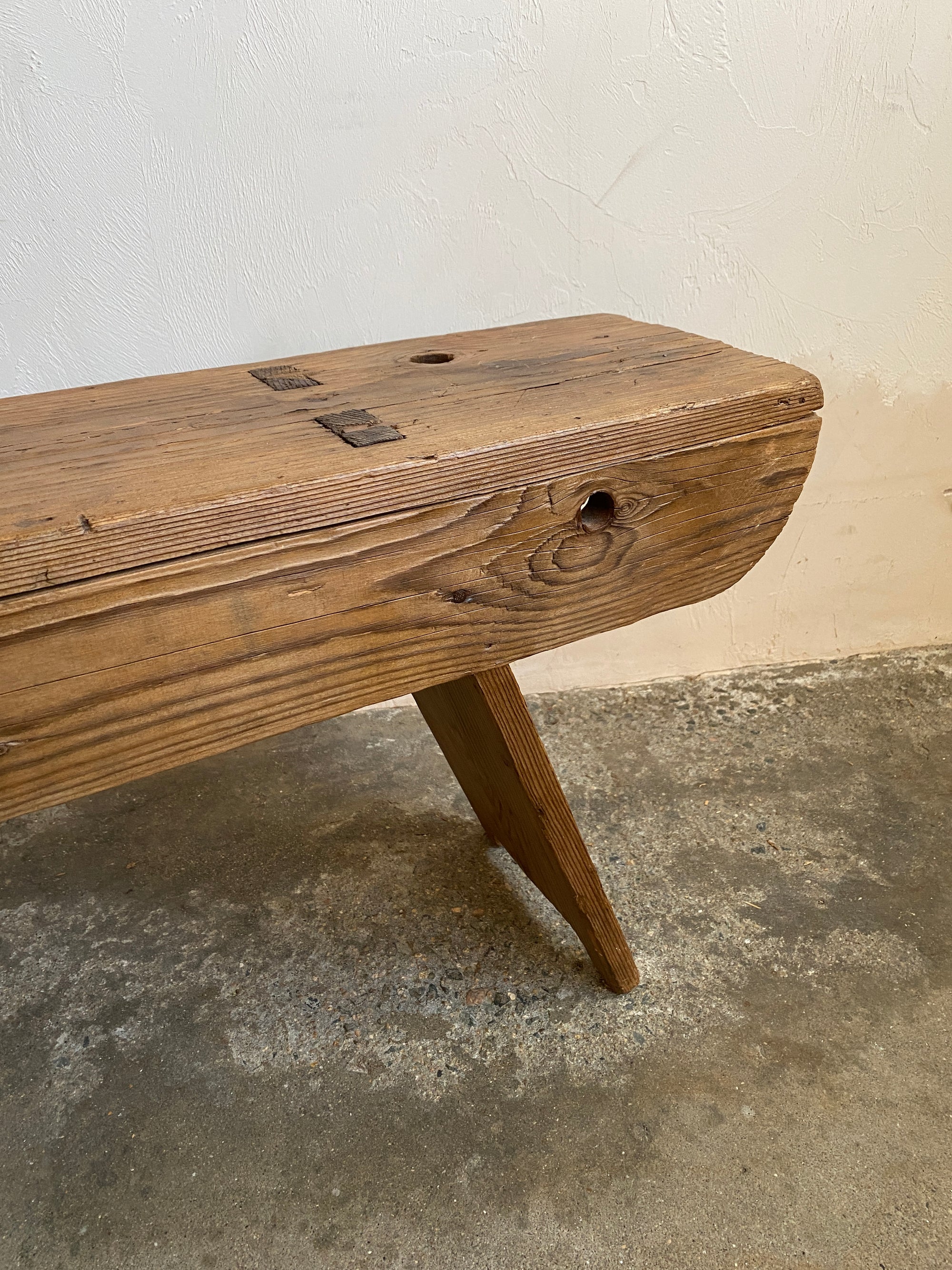 Antique Pine Bench from France c. 1900