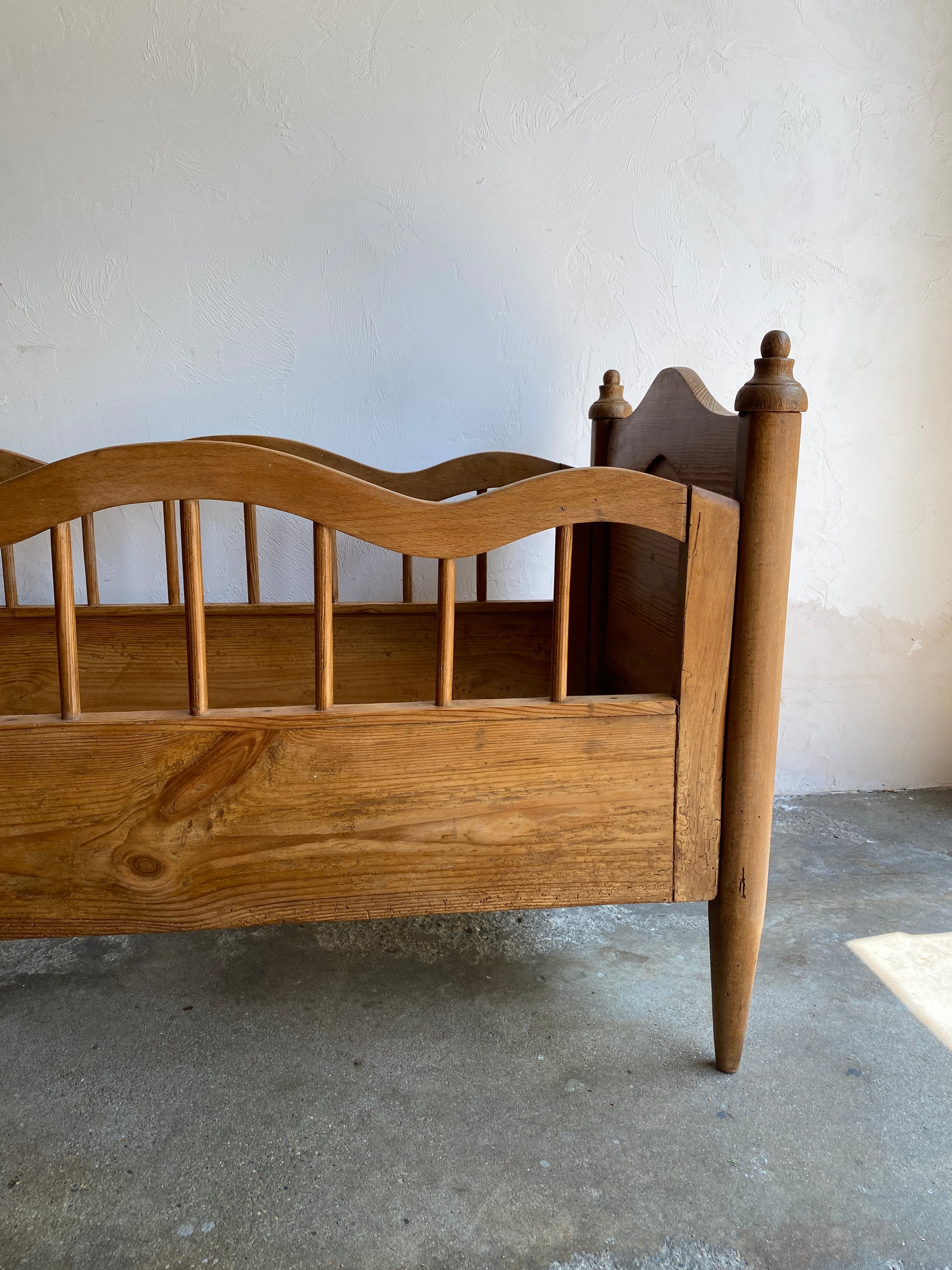 Antique Pine European Bassinet