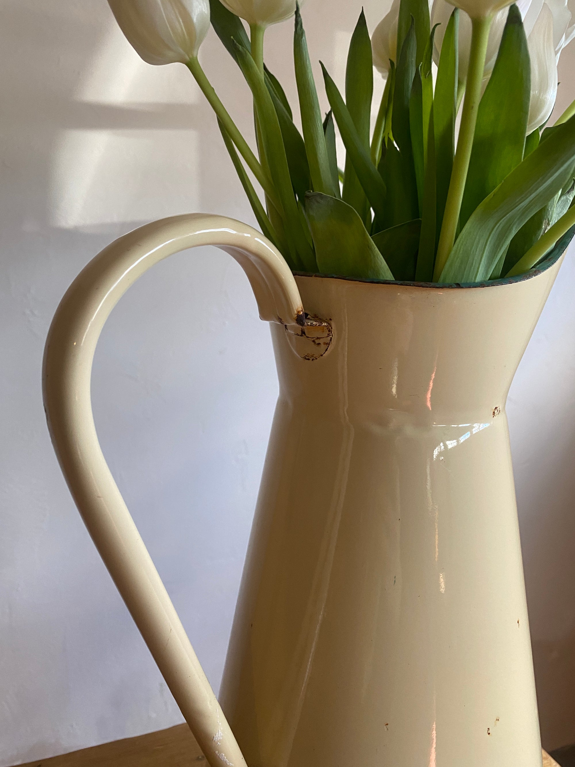 Antique French Enamel Pitcher c. 1920