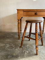 Antique English Elm and Sycamore Stool c. 1880