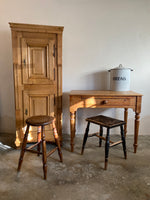 Antique English Elm and Sycamore Stool c. 1880