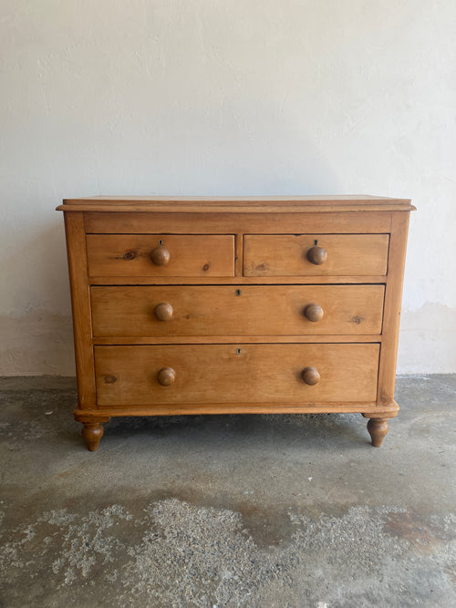 Antique Pine English Chest of Drawers Circa 1880