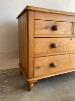 Antique Pine English Chest of Drawers Circa 1880