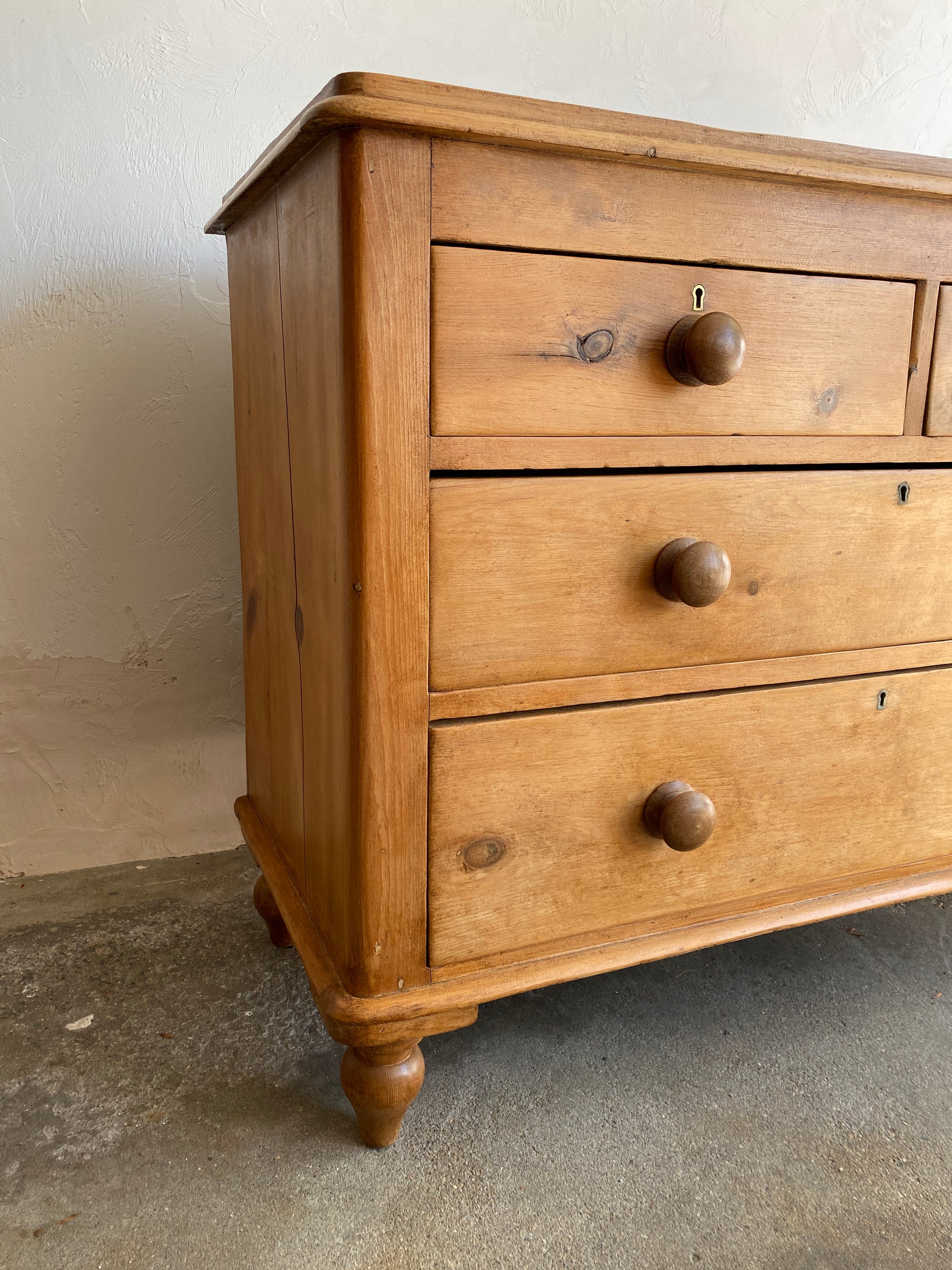 Antique Pine English Chest of Drawers Circa 1880