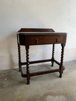 Antique Barley Twist Oak Side Table