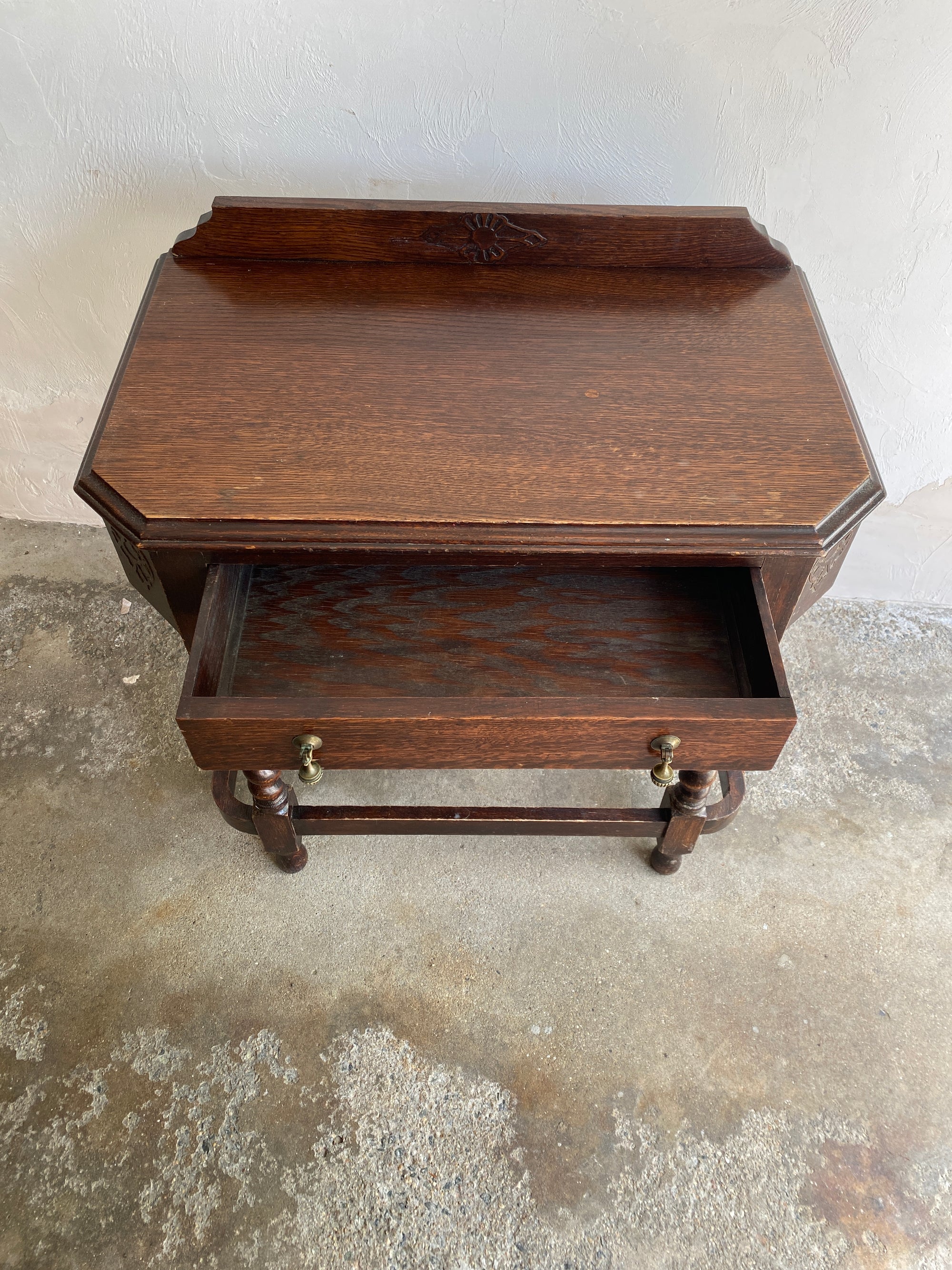 Antique Barley Twist Oak Side Table
