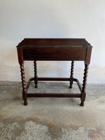 Antique Barley Twist Oak Side Table