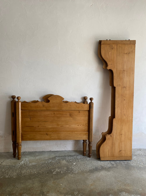 Antique Pine Sleigh Bed Circa 1890