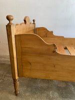 Antique Pine Sleigh Bed Circa 1890