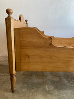 Antique Pine Sleigh Bed Circa 1890