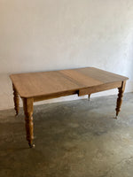 English Antique Pine Dining Table on Castors