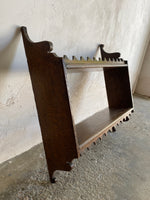 Antique Oak Scalloped Wall Shelf