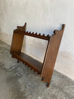 Antique Oak Scalloped Wall Shelf