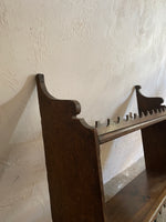 Antique Oak Scalloped Wall Shelf