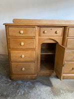 Antique Pine Dresser Base with Ceramic Knobs c. 1870