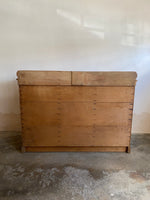 Antique Pine Dresser Base with Ceramic Knobs c. 1870