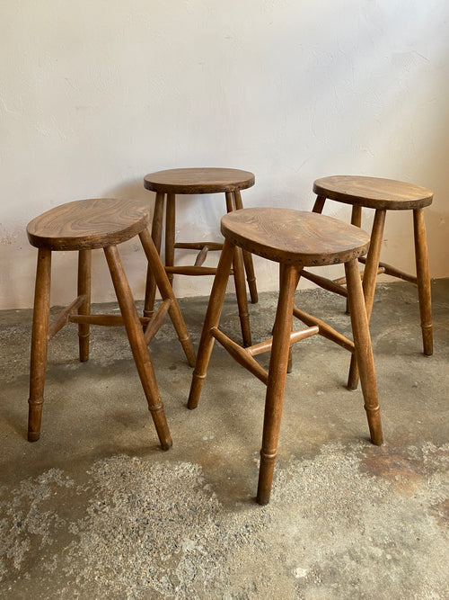A Set of Four English Potter's Stools, c. 1910
