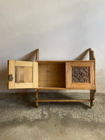 Antique Pine Wall Cupboard with Carved Panels, c. 1900