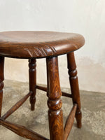 Antique English Elm and Sycamore Stool c. 1880