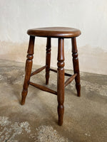 Antique English Elm and Sycamore Stool c. 1880