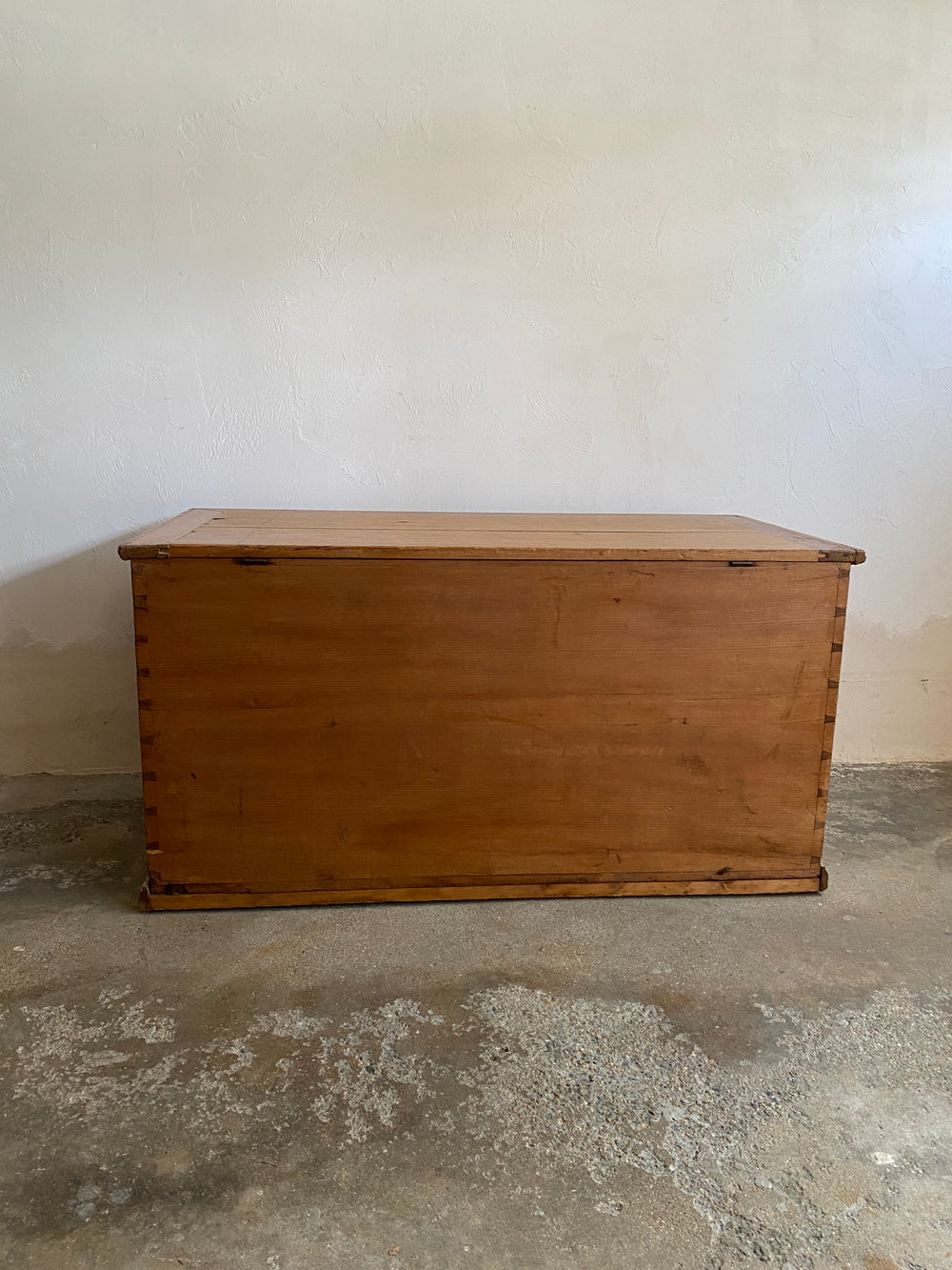 Large Antique Pine English Mule Chest with Two Drawers c. 1820