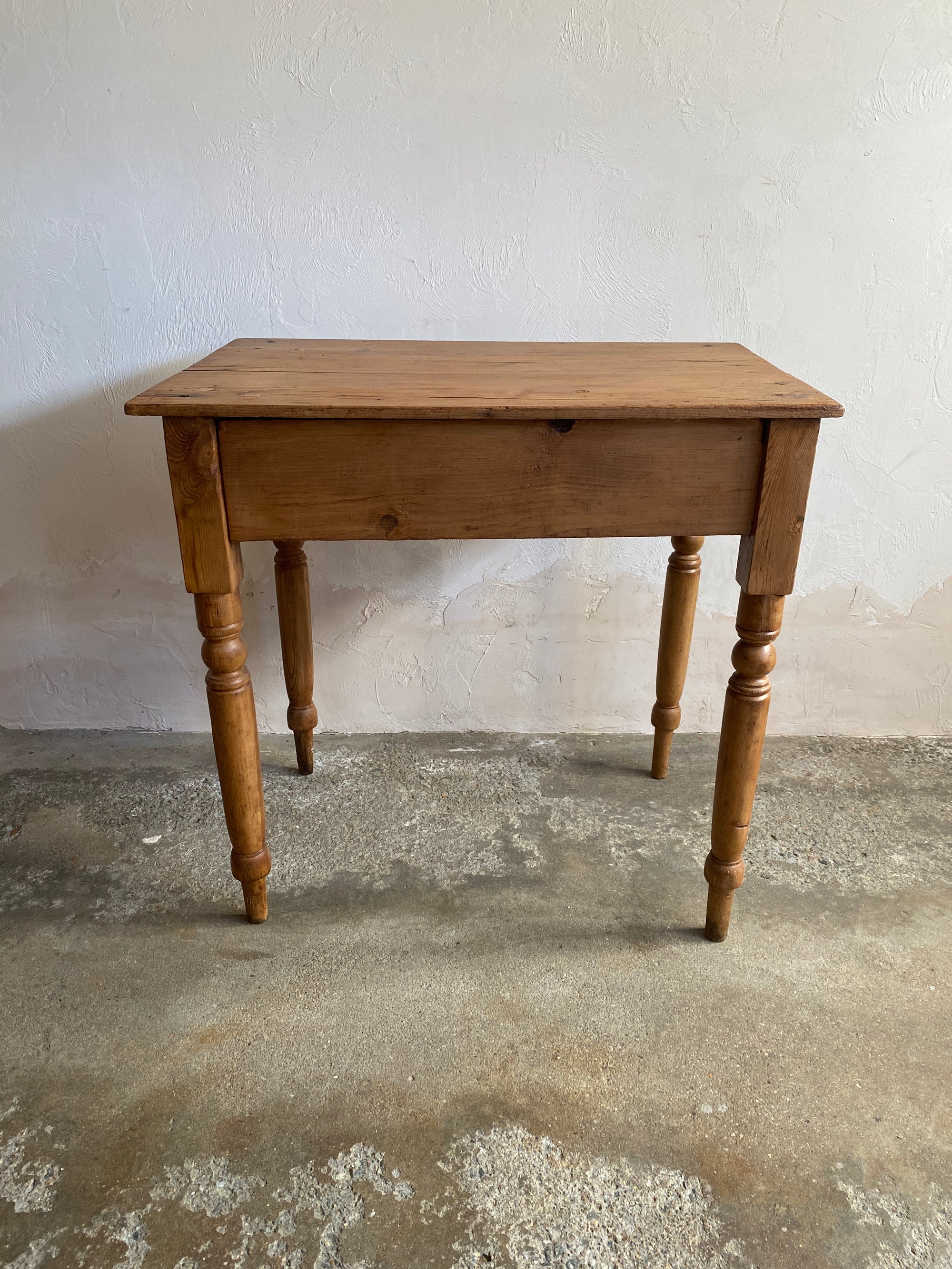 Small English Antique Pine Writing Table with Drawer, c. 1890