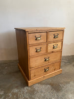 Antique Pine English Bank of Drawers c. 1890