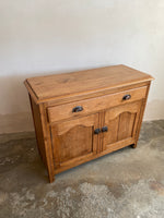 Antique Pine English Cupboard with Drawer c. 1890