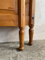 Antique Pine European Sleigh Bed c. 1910