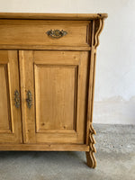 Antique European Pine Cupboard with Flip Top and Key Closure