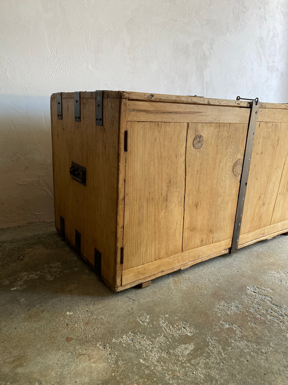 Large Antique English Shipping Cupboard with Iron Hardware c.1870