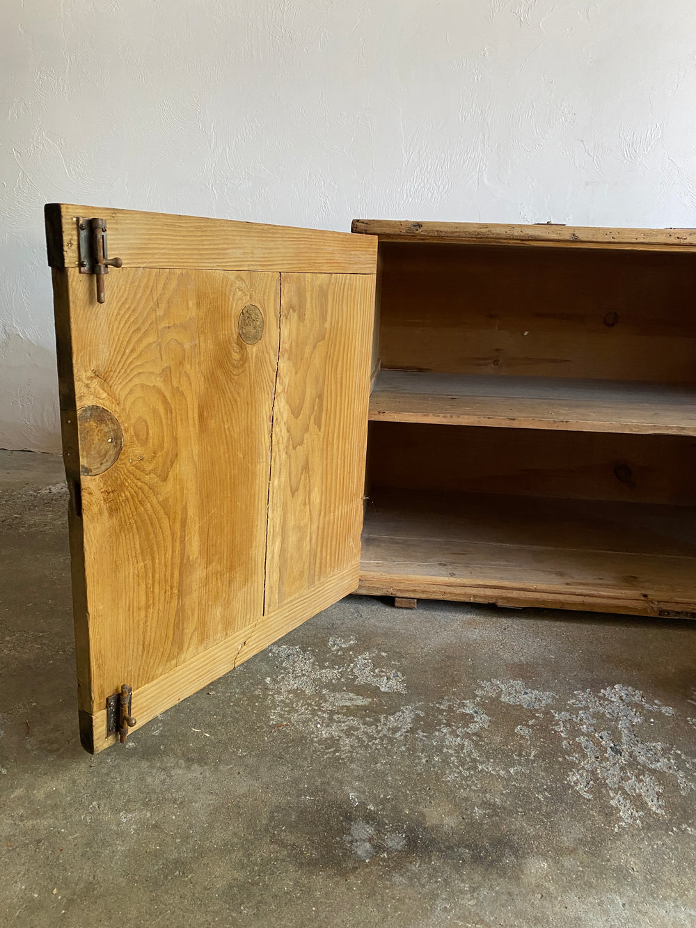 Large Antique English Shipping Cupboard with Iron Hardware c.1870