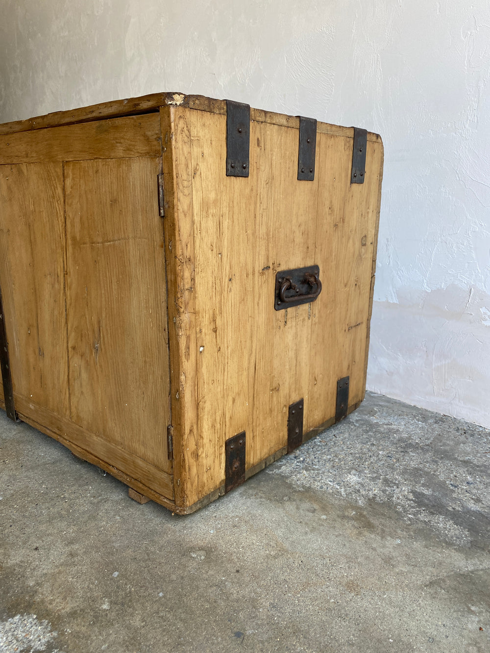 Large Antique English Shipping Cupboard with Iron Hardware c.1870