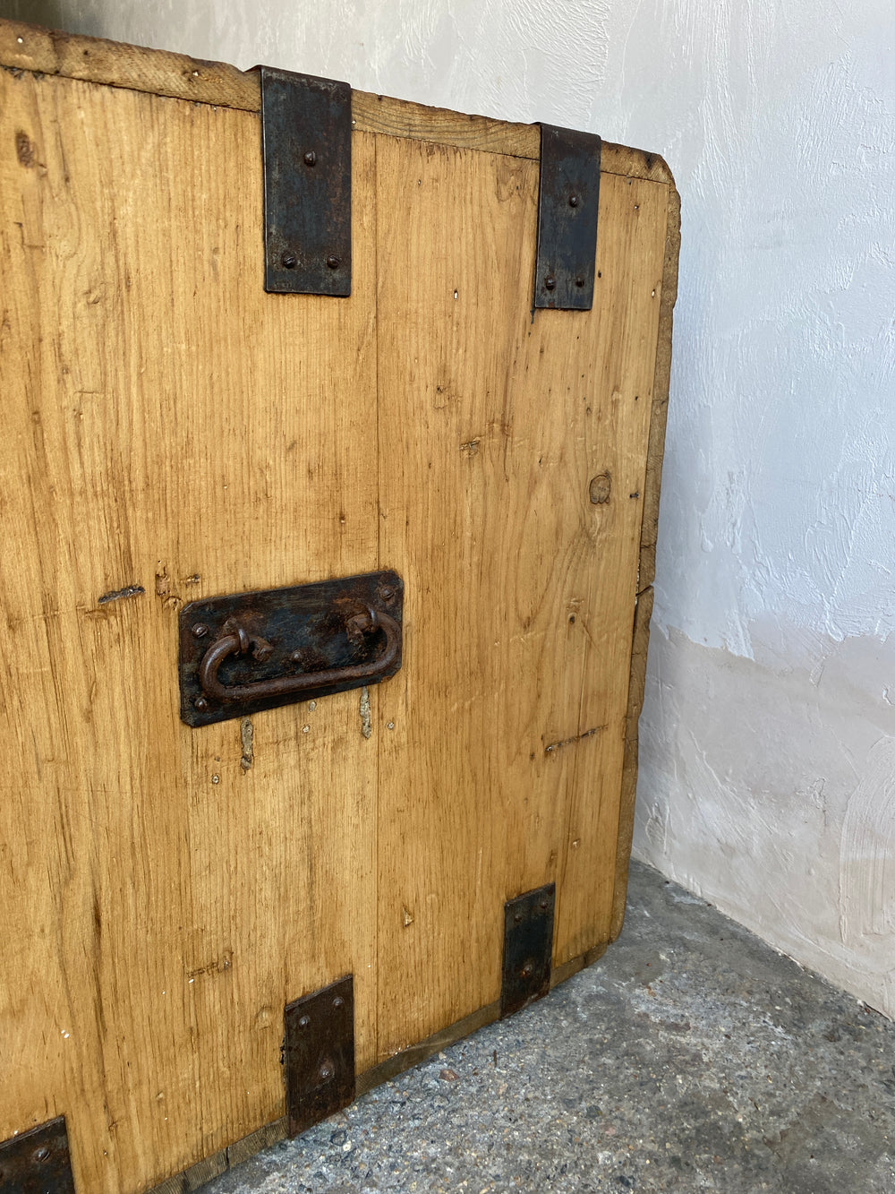 Large Antique English Shipping Cupboard with Iron Hardware c.1870