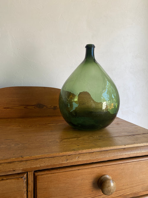 Antique French Deep Green Demijohn
