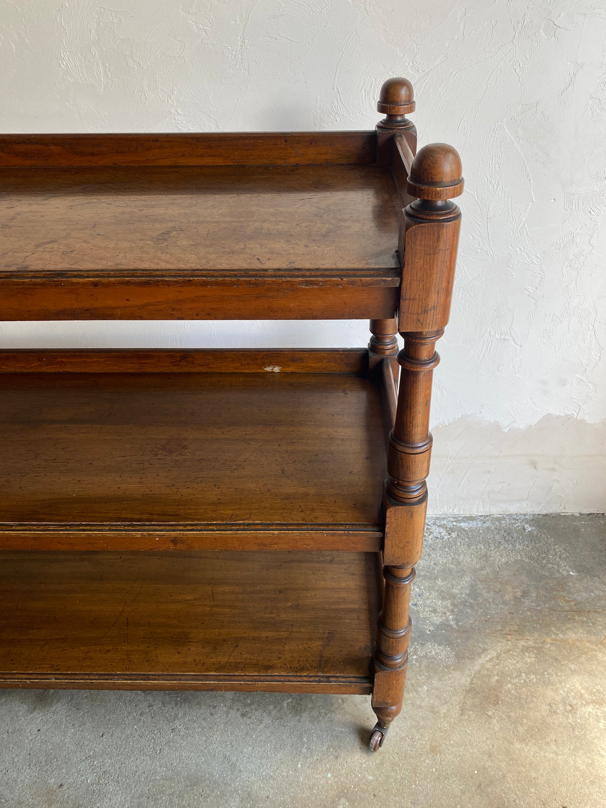 Victorian Oak English Buffet Cart on Castors
