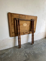 Antique French Faux Bamboo Folding Table with Pine Top