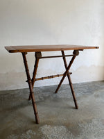 Antique French Faux Bamboo Folding Table with Pine Top