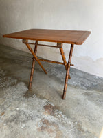 Antique French Faux Bamboo Folding Table with Pine Top