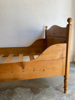 Simple Antique Pine Sleigh Bed