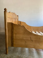 Full Size Antique Pine Sleigh Bed c. 1900
