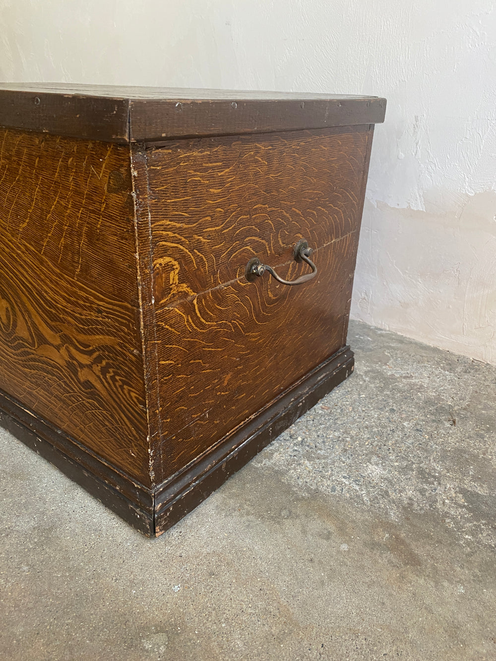English Faux Grain Antique Pine Box c. 1880