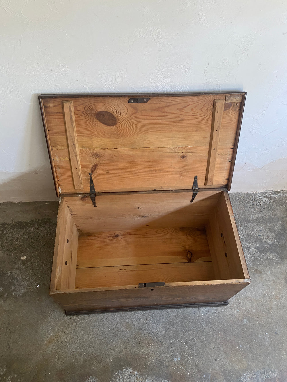 English Faux Grain Antique Pine Box c. 1880