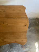 Antique Pine Pedestal Side Table from Eastern Europe