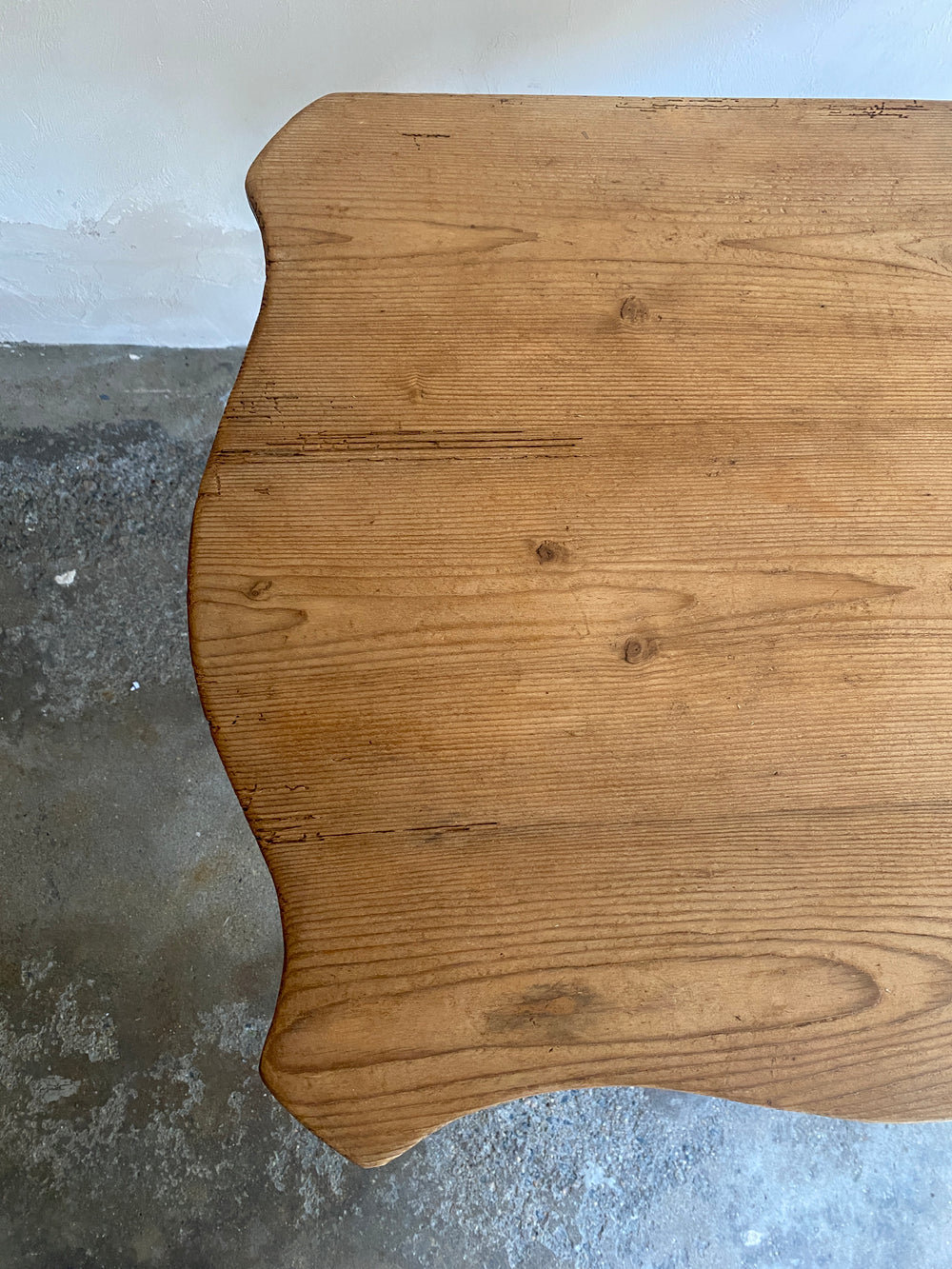 Antique Pine Pedestal Side Table from Eastern Europe