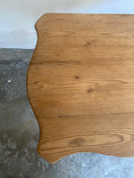 Antique Pine Pedestal Side Table from Eastern Europe